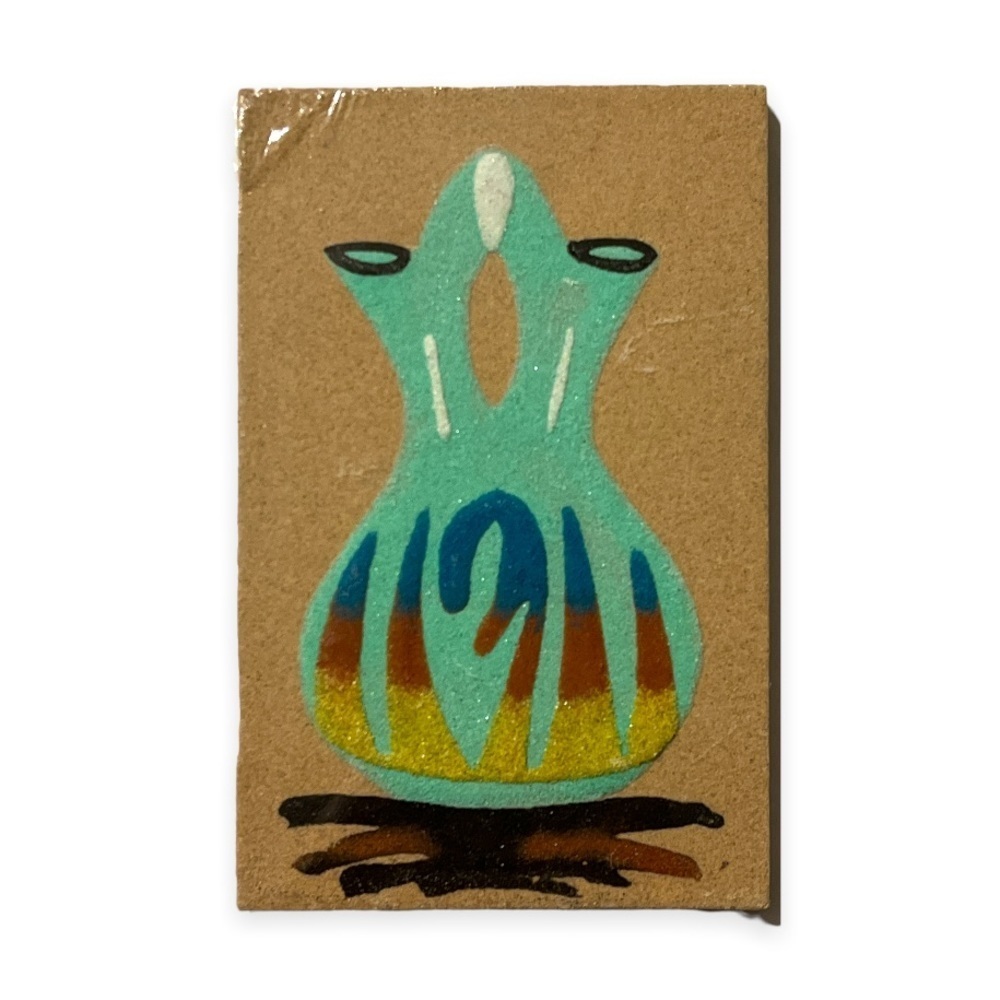 Vintage Navajo American Indian Sand Painting Wedding Pottery SIGNED Byron